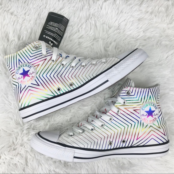 metallic high top converse